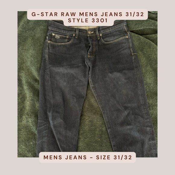 G-Star Raw Slim Men's Jean - Dark Wash - Size 31 Waist / 32 Length - Picture 1 of 5